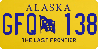 AK license plate GFQ138