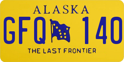 AK license plate GFQ140