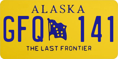 AK license plate GFQ141