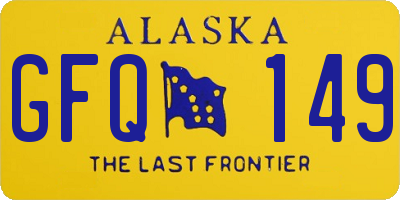 AK license plate GFQ149