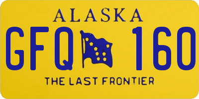 AK license plate GFQ160