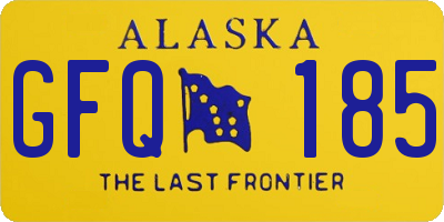 AK license plate GFQ185