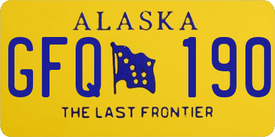 AK license plate GFQ190