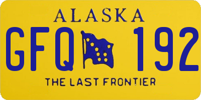 AK license plate GFQ192