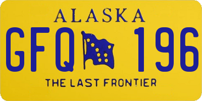 AK license plate GFQ196