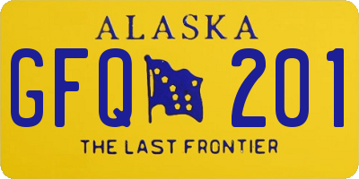 AK license plate GFQ201