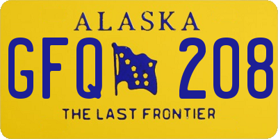AK license plate GFQ208
