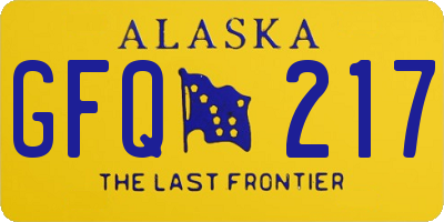 AK license plate GFQ217