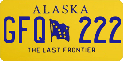 AK license plate GFQ222