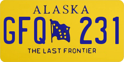 AK license plate GFQ231