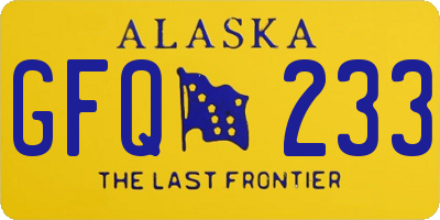 AK license plate GFQ233