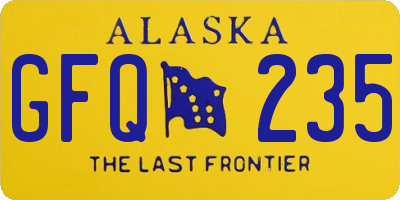 AK license plate GFQ235