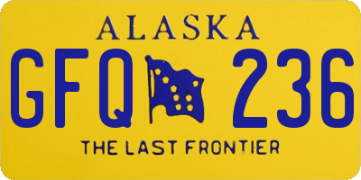 AK license plate GFQ236