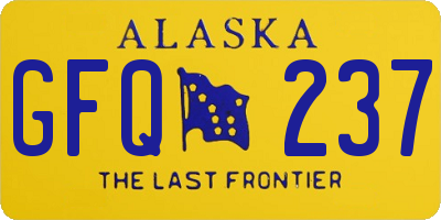AK license plate GFQ237