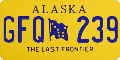 AK license plate GFQ239