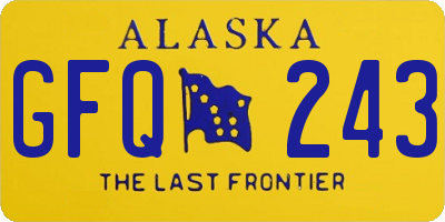 AK license plate GFQ243