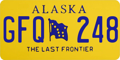 AK license plate GFQ248