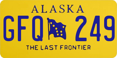 AK license plate GFQ249