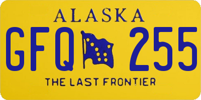 AK license plate GFQ255