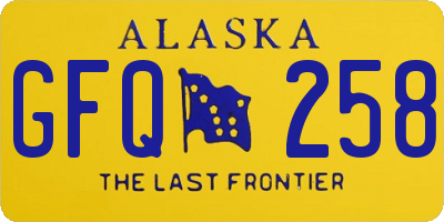 AK license plate GFQ258