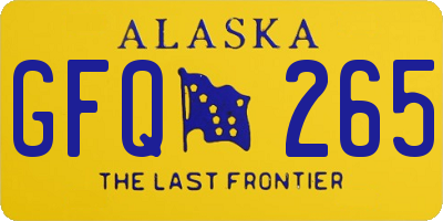 AK license plate GFQ265