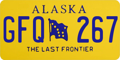 AK license plate GFQ267