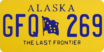 AK license plate GFQ269