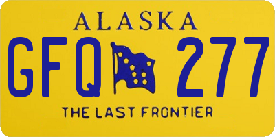 AK license plate GFQ277