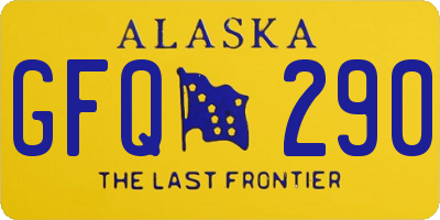 AK license plate GFQ290