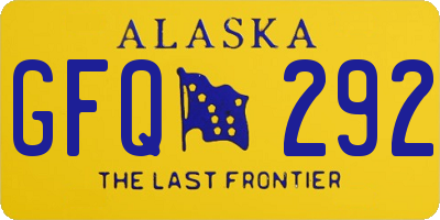 AK license plate GFQ292