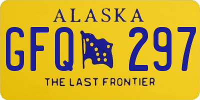 AK license plate GFQ297