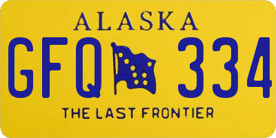 AK license plate GFQ334