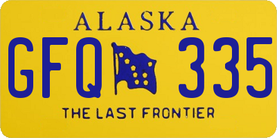 AK license plate GFQ335