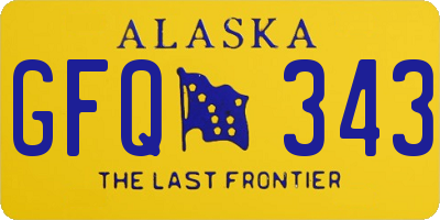 AK license plate GFQ343