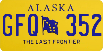 AK license plate GFQ352