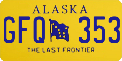 AK license plate GFQ353