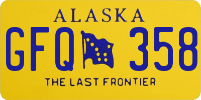 AK license plate GFQ358