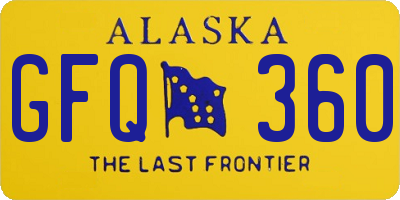 AK license plate GFQ360