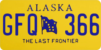 AK license plate GFQ366