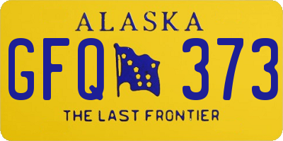 AK license plate GFQ373