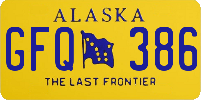 AK license plate GFQ386
