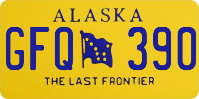 AK license plate GFQ390