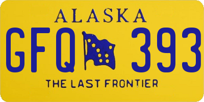 AK license plate GFQ393