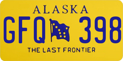 AK license plate GFQ398