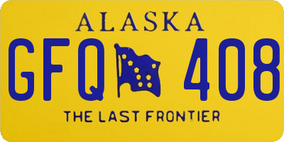 AK license plate GFQ408