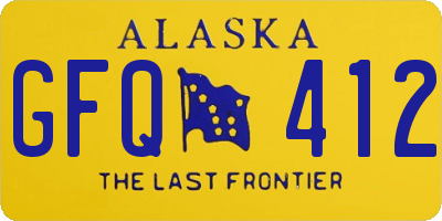 AK license plate GFQ412
