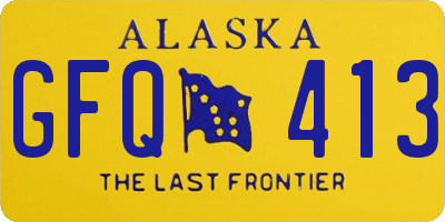 AK license plate GFQ413