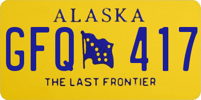 AK license plate GFQ417
