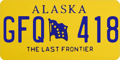 AK license plate GFQ418