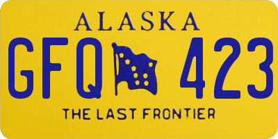 AK license plate GFQ423
